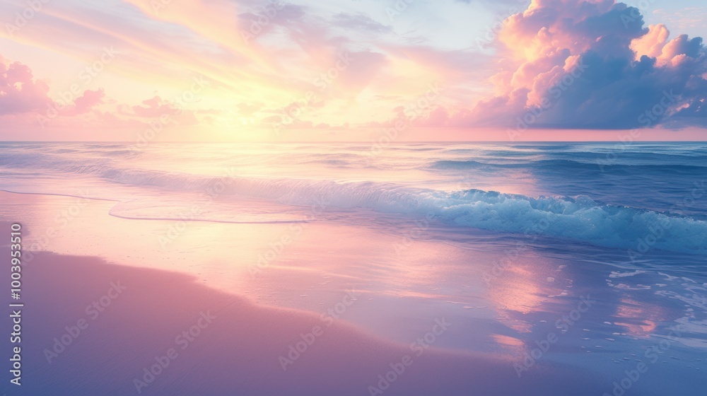 Serene Sunset Over Calm Ocean Waves Serene Sunset Over Calm Ocean Waves
