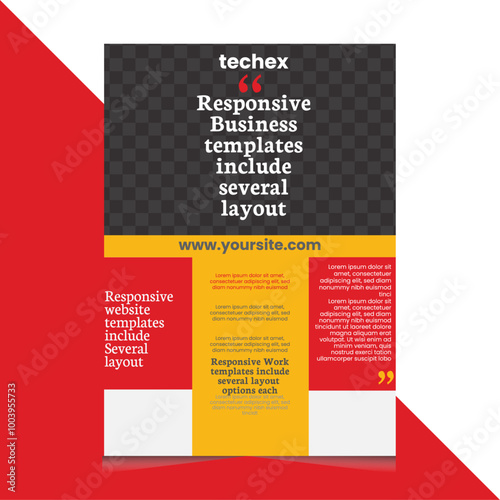 Corporate Business flyer her color is red, yellow,black