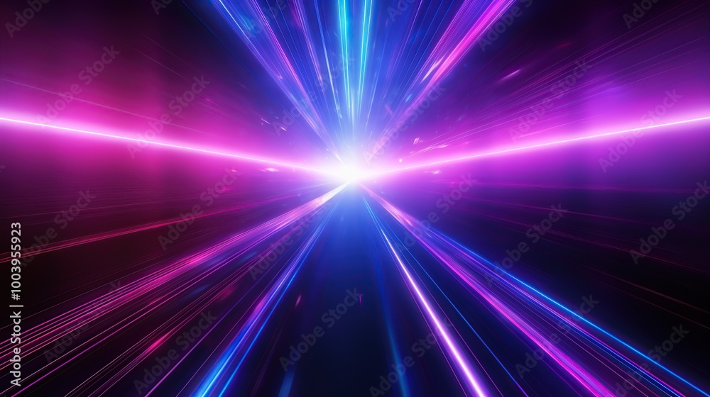 Abstract neon lights background, blue and purple glowing lines, futuristic and digital style, bright vibrant colors. Abstract neon lights background, blue and purple glowing lines, futuristic and digital style, bright vibrant colors.