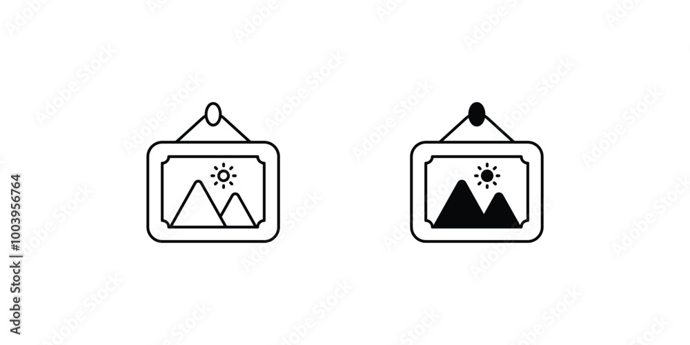 landscape set icon with white background vector stock illustration landscape set icon with white background vector stock illustration