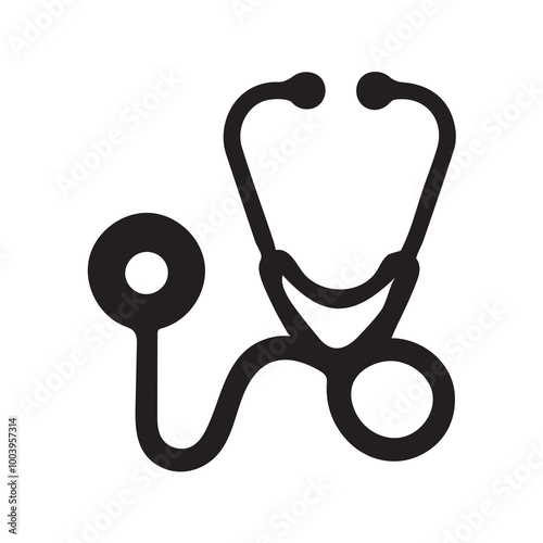 stethoscope silhouette Design - paramedic clipart vector illustration
