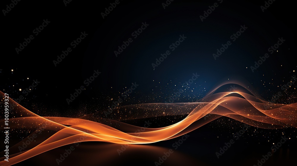 Abstract orange and blue glowing wave design on black background, futuristic tech wallpaper Abstract orange and blue glowing wave design on black background, futuristic tech wallpaper