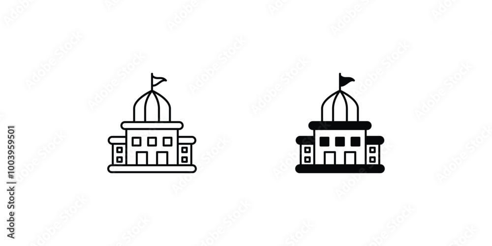 capitol set icon with white background vector stock illustration capitol set icon with white background vector stock illustration