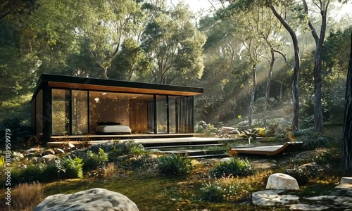 Modern Cabin in the Woods photo