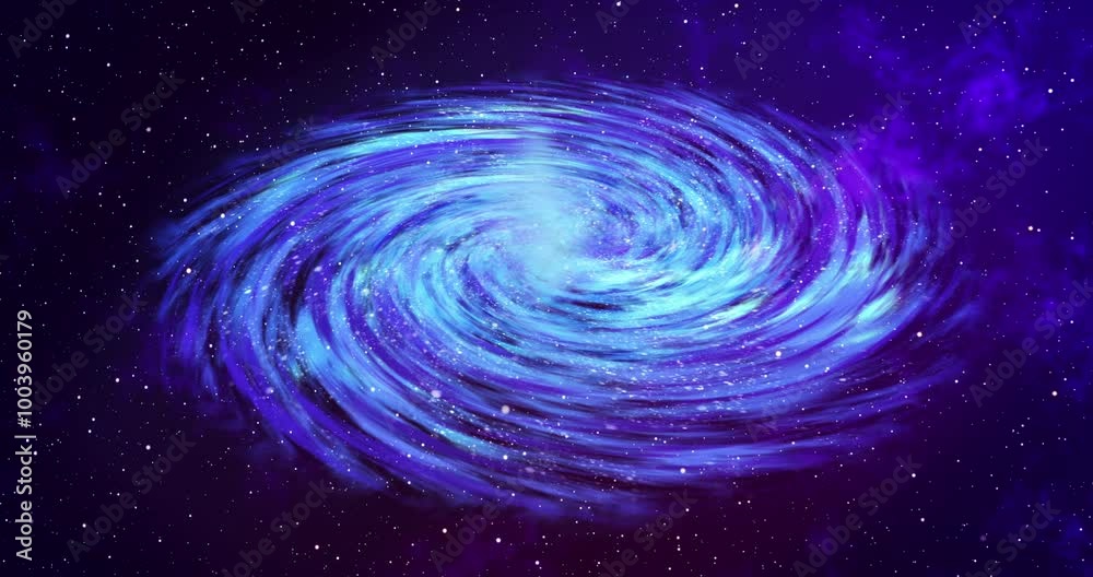 4K space galaxy with star in blue and purple colored background. Galaxy space background camera flying through the galaxy and nebula. Easy to use. Slow animated background traveling through space.