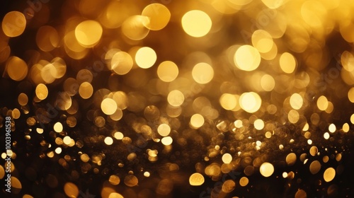 Gold bokeh lighting chandelier glitter.