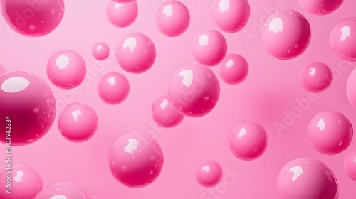 Abstraction for advertising. Pink balls on a pink background. 3d rendering illustration. 