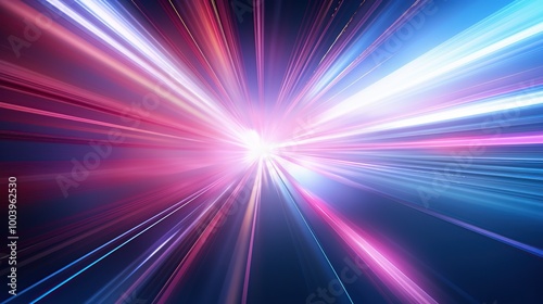 Abstract Speed Light Streaks Tunnel of Light Motion Blur Futuristic Background