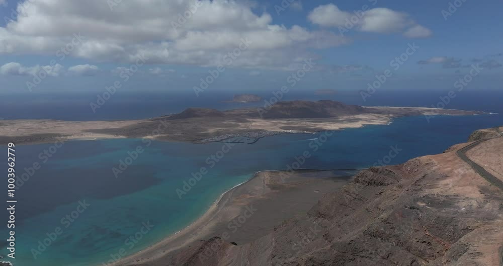 Aerial view of La Graciosa from Lanzarote