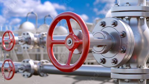 Oil refinery. Pipes of fuel...