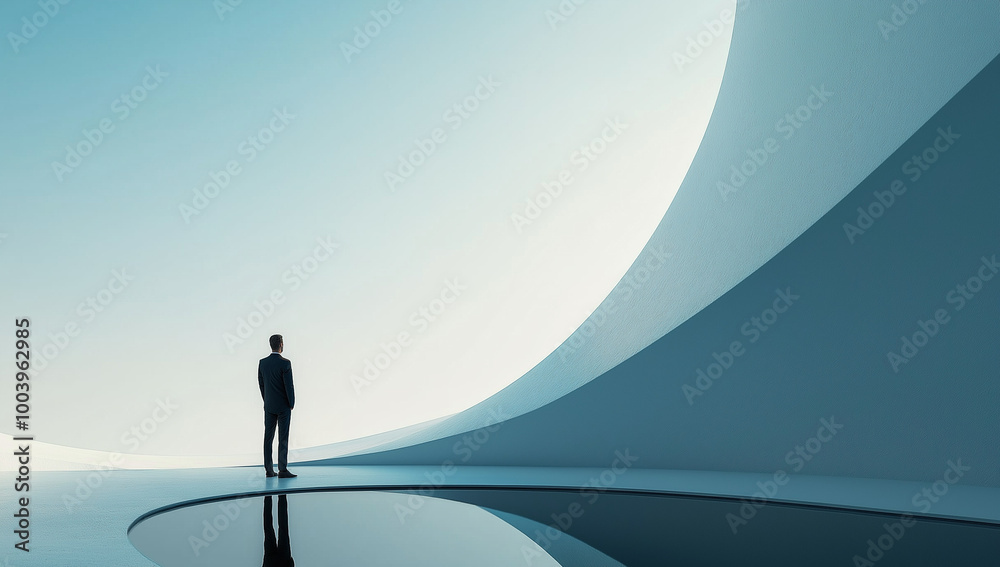 Abstract Minimalist Image of a Man in a Futuristic Architectural Space, Symbolizing Leadership, Vision, and Innovation for Business and Conceptual Design
Abstract Minimalist Image of a Man in a Futuristic Architectural Space, Symbolizing Leadership, Vision, and Innovation for Business and Conceptual Design