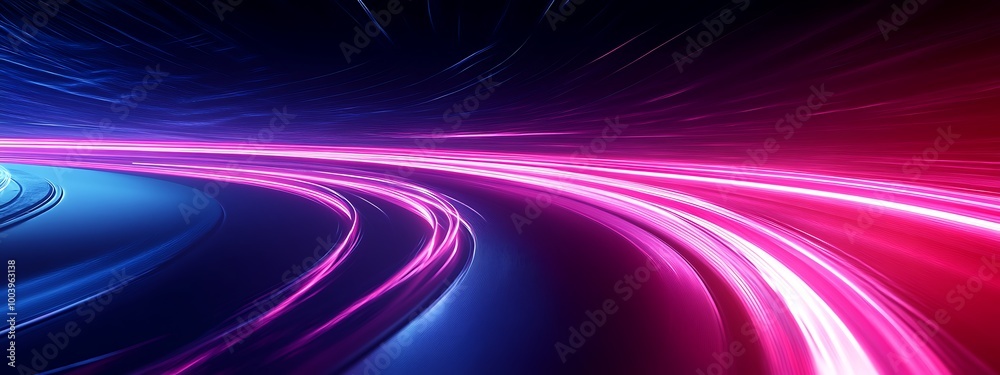 Neon road speed. Light abstract laser trace from the movement of cars. LED curves fast strips. Template for futuristic design. Neon road speed. Light abstract laser trace from the movement of cars. LED curves fast strips. Template for futuristic design.