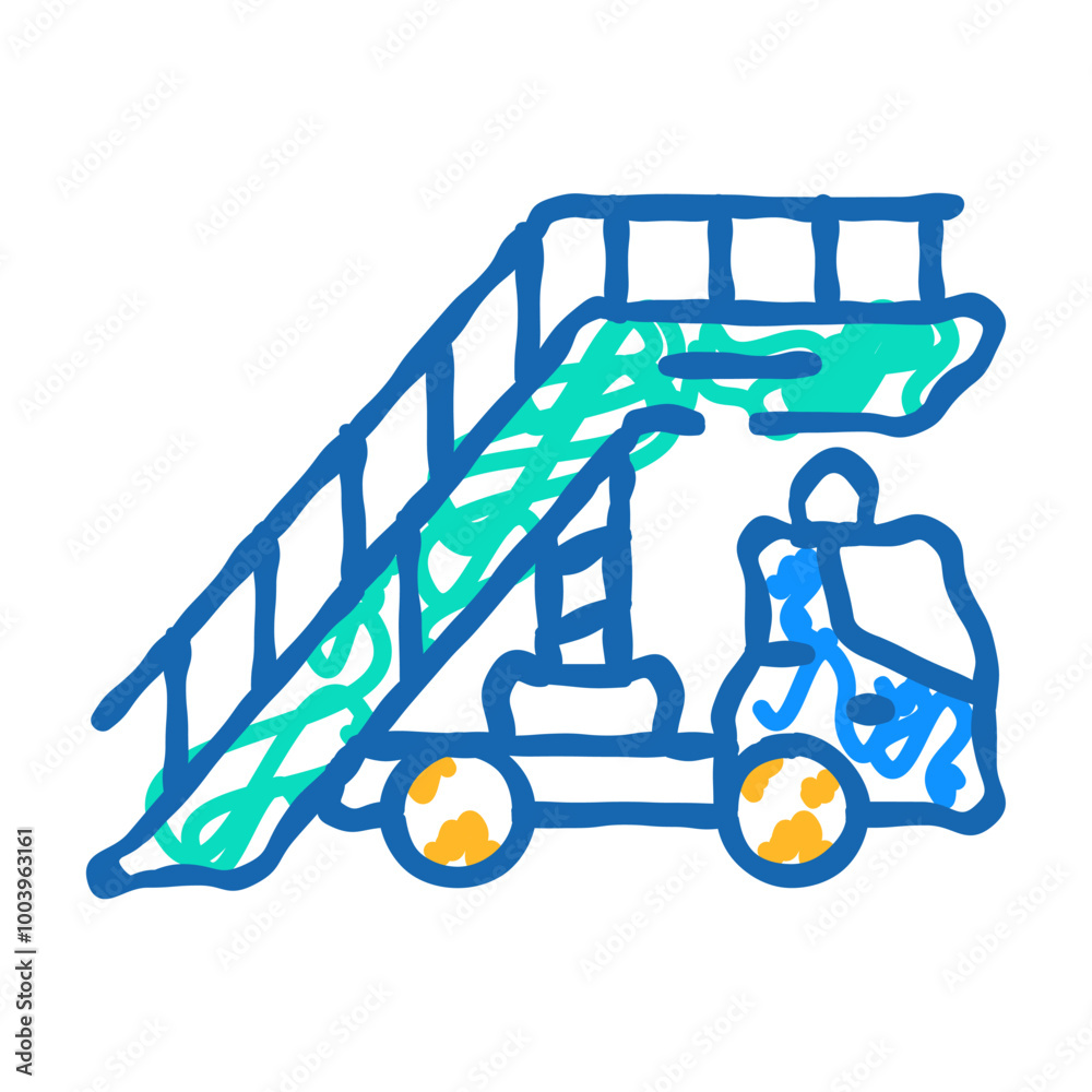 ladder airport equipment doodle icon sketch vector. ladder airport equipment sign. isolated symbol illustration ladder airport equipment doodle icon sketch vector. ladder airport equipment sign. isolated symbol illustration