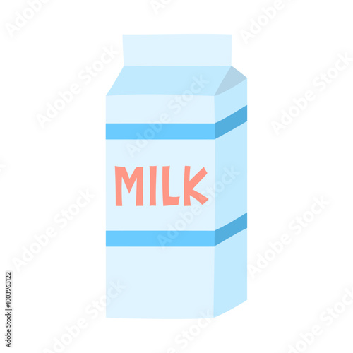紙パックの牛乳。フラットなベクターイラスト。
Milk carton. Flat vector illustration.