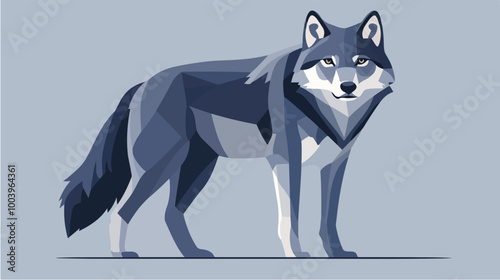 Illustration of a gray wolf. Wild Animal. Wolf.