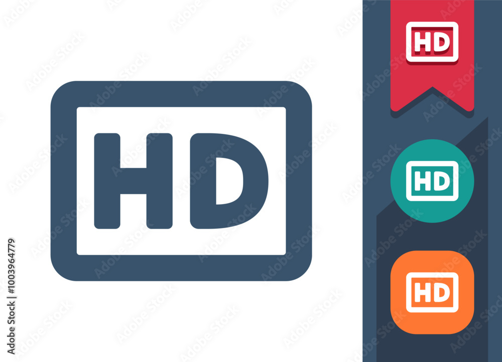 HD, High Definition Icon HD, High Definition Icon