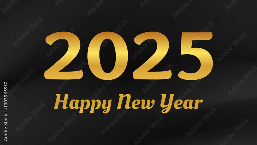 2025 Happy New Year on dark silk background 2025 Happy New Year on dark silk background