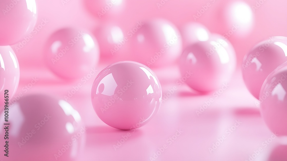 Abstraction for advertising. Pink balls on a pink background. 3d rendering illustration. Abstraction for advertising. Pink balls on a pink background. 3d rendering illustration.