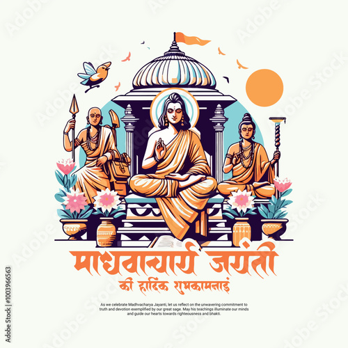 Shri madhvacharya Jayanti social media post banner template
 photo