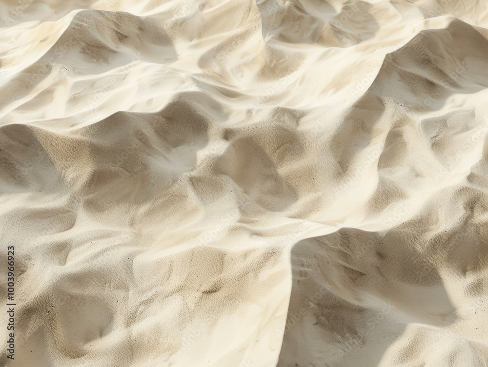 A sandy desert landscape with undulating dunes and ridges. A sandy desert landscape with undulating dunes and ridges.