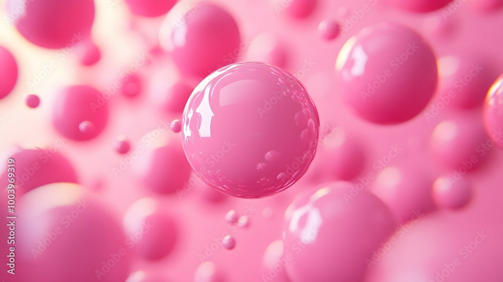 Abstraction for advertising. Pink balls on a pink background. 3d rendering illustration. Abstraction for advertising. Pink balls on a pink background. 3d rendering illustration.