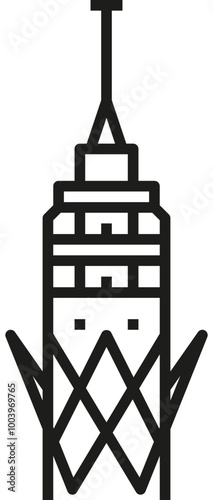 Cairo – Egypt: Cairo Tower (outline icon)
