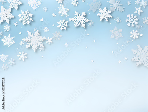 Abstract Christmas background with snowflakes and free copy space 