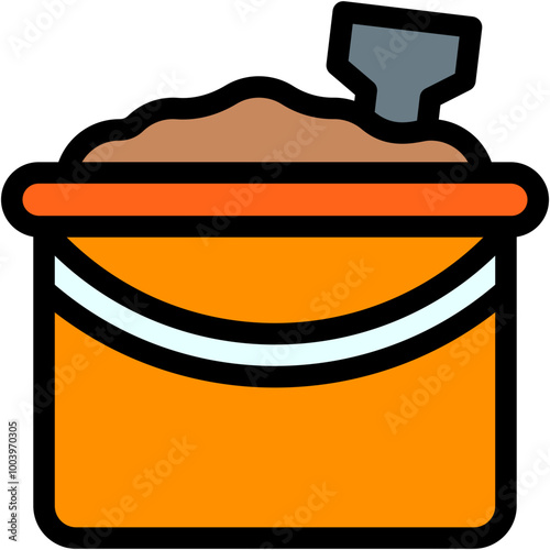 Vector Icon Sand Bucket, Kid And Baby, Childhood, Holidays, Summer, Play