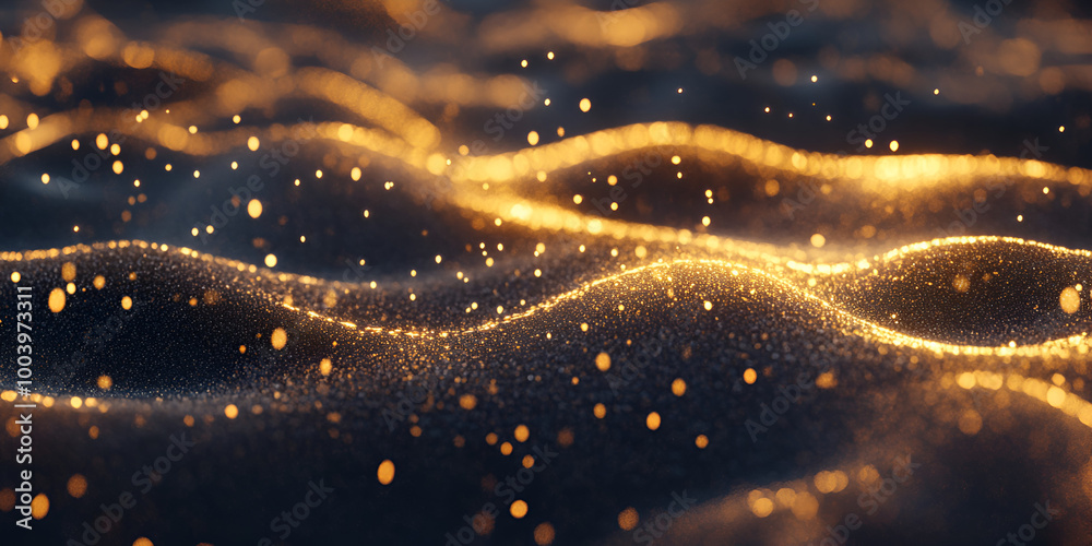 Obraz premium Sparkling Gold Dust Waves