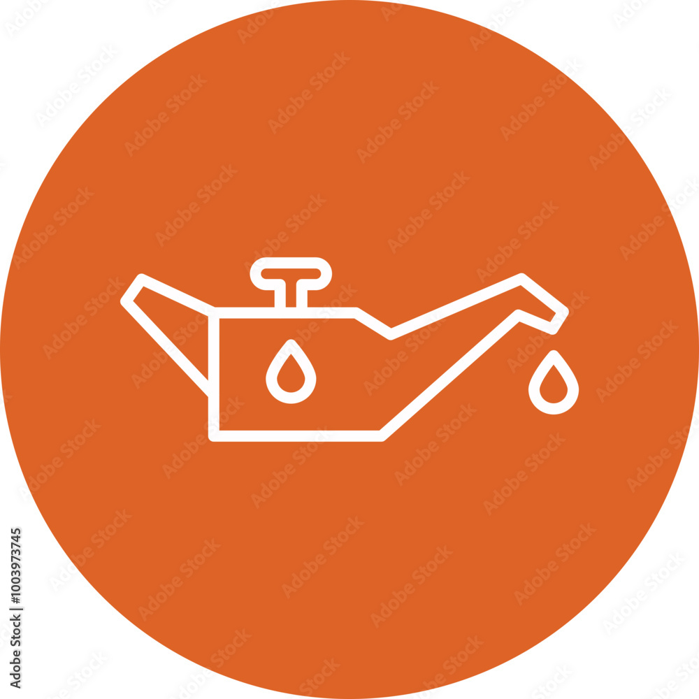 Oil Change line circle icon