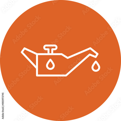 Oil Change line circle icon