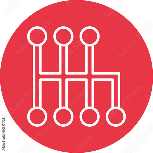 Gearbox line circle icon