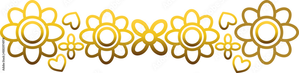 Obraz premium gold flower petal ornament