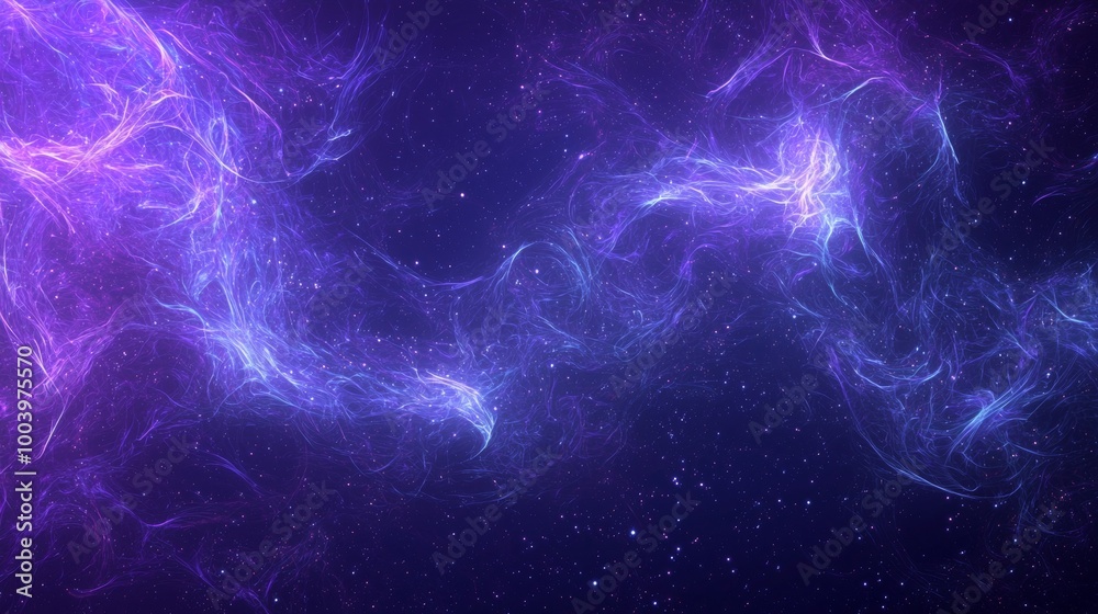 Swirling blue and purple nebula clouds are creating a beautiful interstellar backdrop for a space exploration or science fiction concept Swirling blue and purple nebula clouds are creating a beautiful interstellar backdrop for a space exploration or science fiction concept