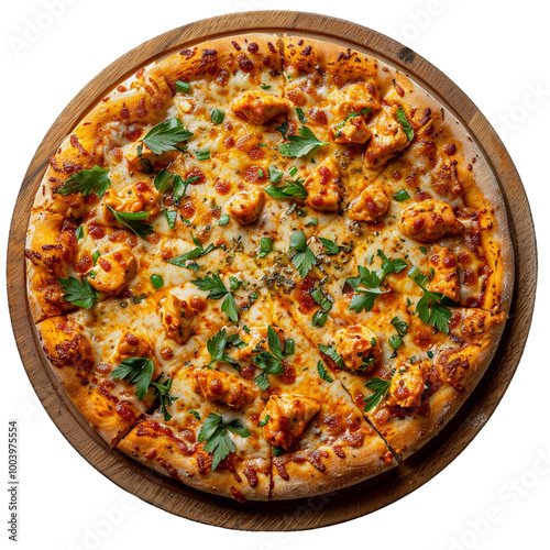 Chicken Pizza  isolated on transparent background photo