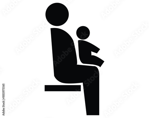 seat priority icon for people with small children vector illustration.