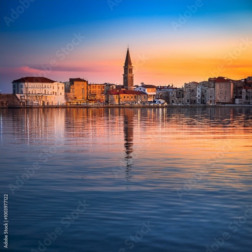 Underwater View: City Reflections and Vibrant Colors Beneath the Sea