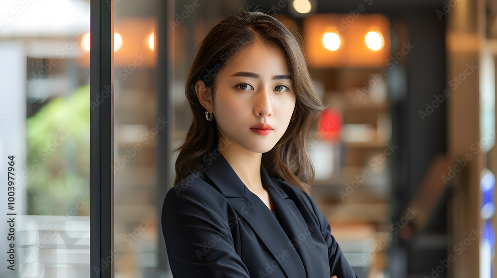 Beautiful Asian woman in a formal suit, businesswoman. Neural network AI generated art Beautiful Asian woman in a formal suit, businesswoman. Neural network AI generated art