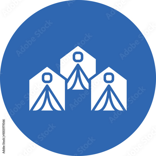 Refugee Camp glyph circle icon