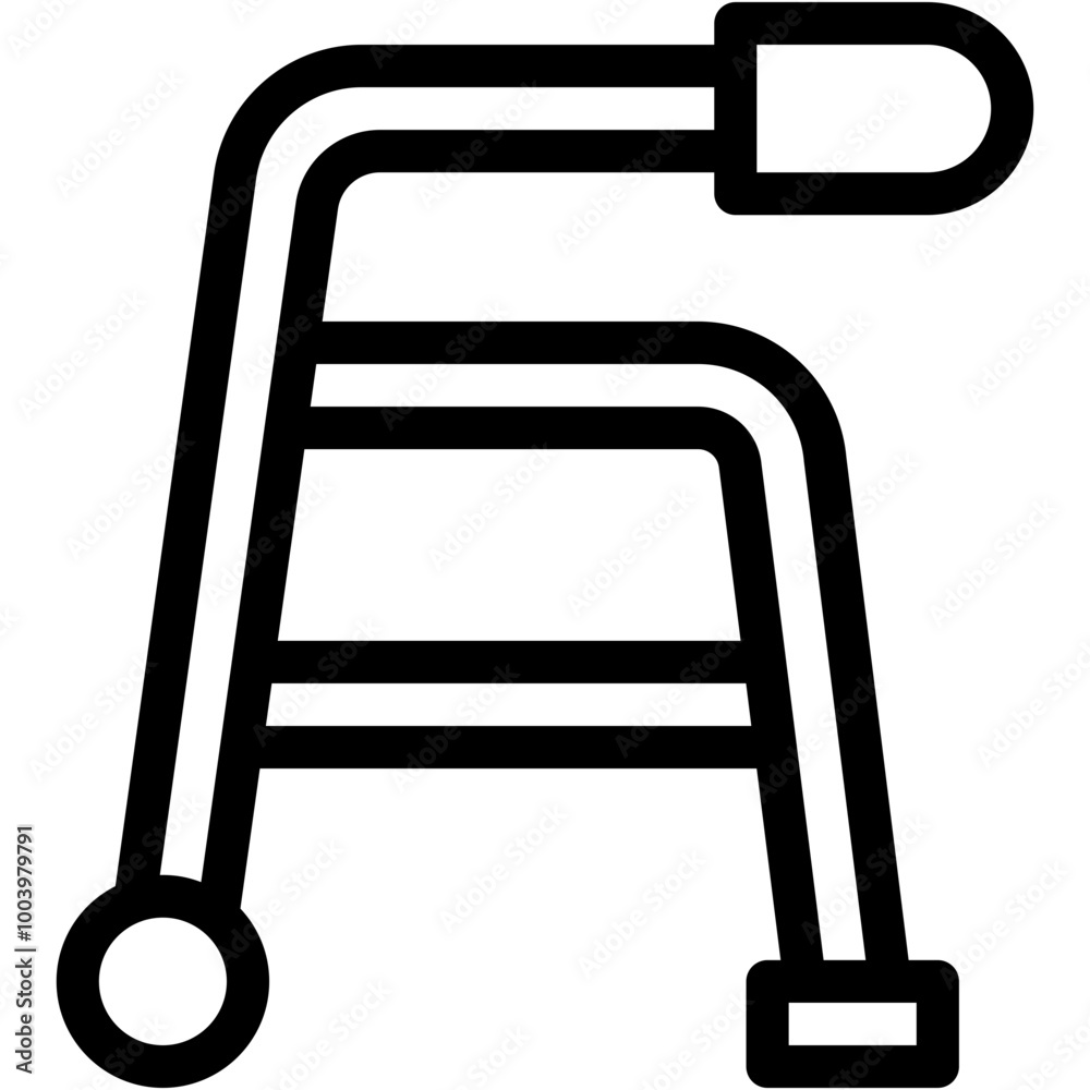 Vector Icon Walker, Hospital, Health Care, Support, Injury Vector Icon Walker, Hospital, Health Care, Support, Injury