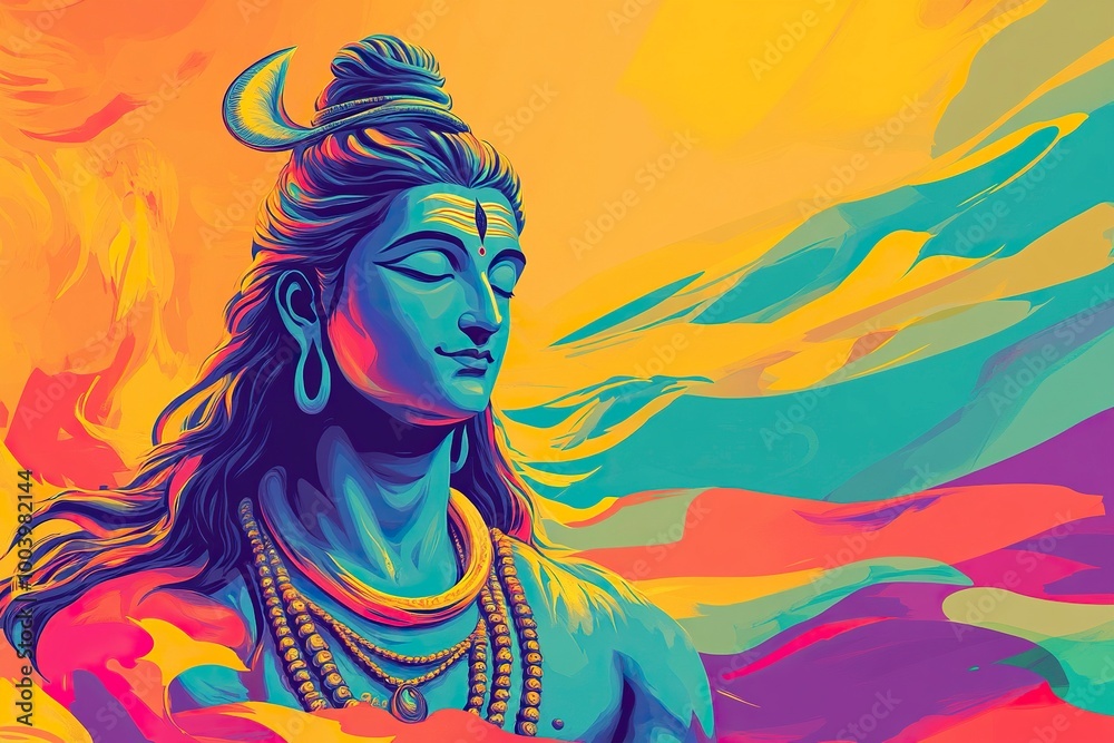 hinduism lord shiva spiritual illustration holy,Indian Lord Shiva Image on colorful background, Indian gods Shiv Shankar images.generative ai hinduism lord shiva spiritual illustration holy,Indian Lord Shiva Image on colorful background, Indian gods Shiv Shankar images.generative ai