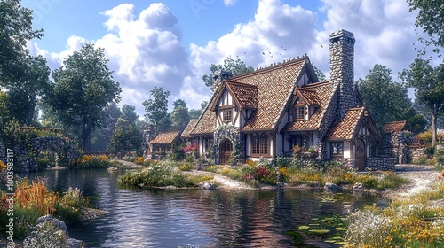 Charming Stone Cottage by the Lake - Idyllic Landscape