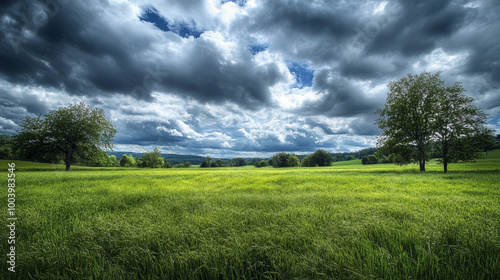 clouds over field