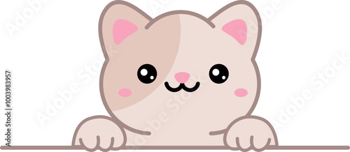 Cute Cat Peeking Illustration