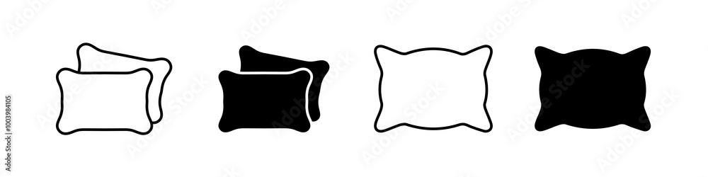 Pillow icon collection set Pillow icon collection set