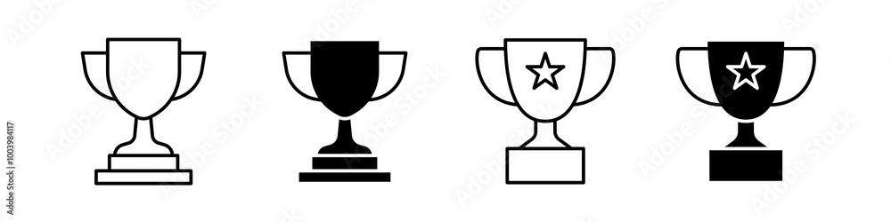 Trophy icon collection set Trophy icon collection set