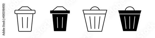 Trash bin icon collection set