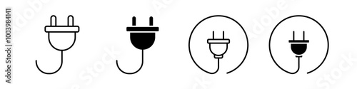 Plug icon collection set