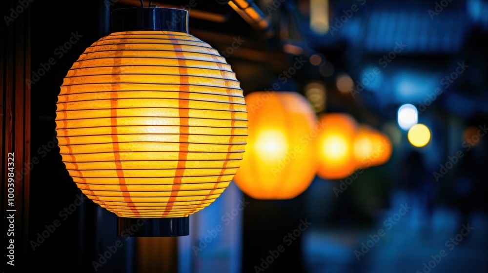 custom made wallpaper toronto digitalGlowing Asian Lanterns Hanging in the Night for Festive