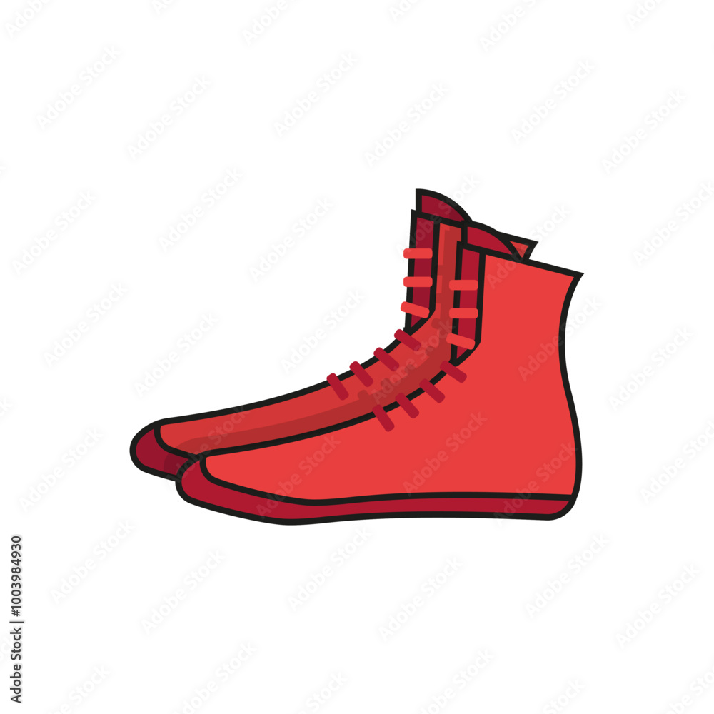 Boxing Shoes. Vector Flat Icon Boxing Shoes. Vector Flat Icon
